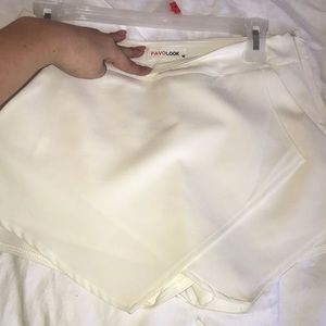 White envelope skort